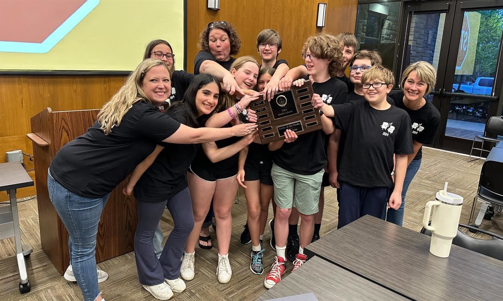  students and teachers celebrating at GMS